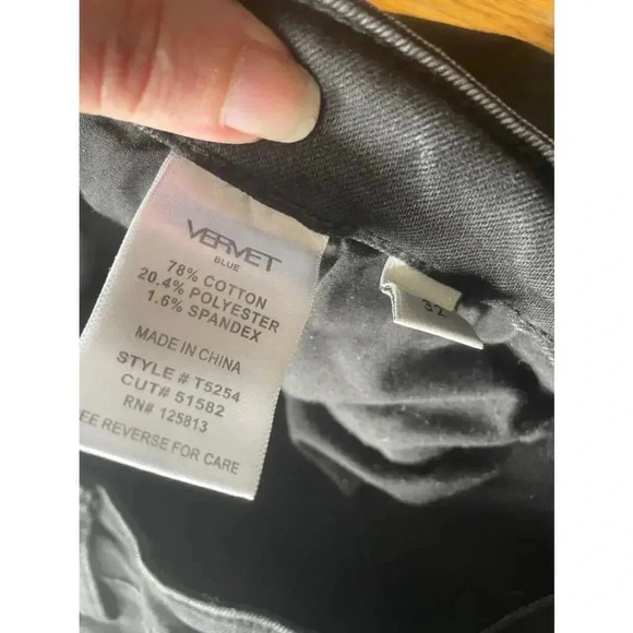 Women's Vervet by Flying Monkey Black‎ Distressed Jeans Size 32 Bin B - Picture 7 of 13